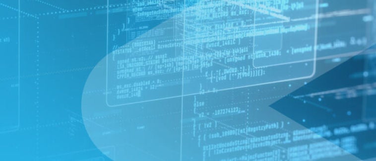 code on blue background